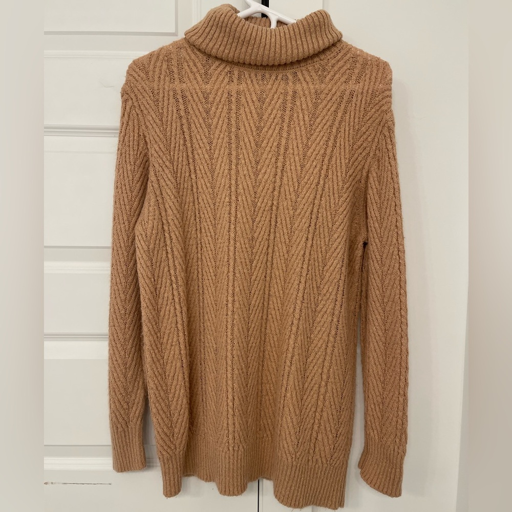 Mango Peach colored cable-knit sweater dress